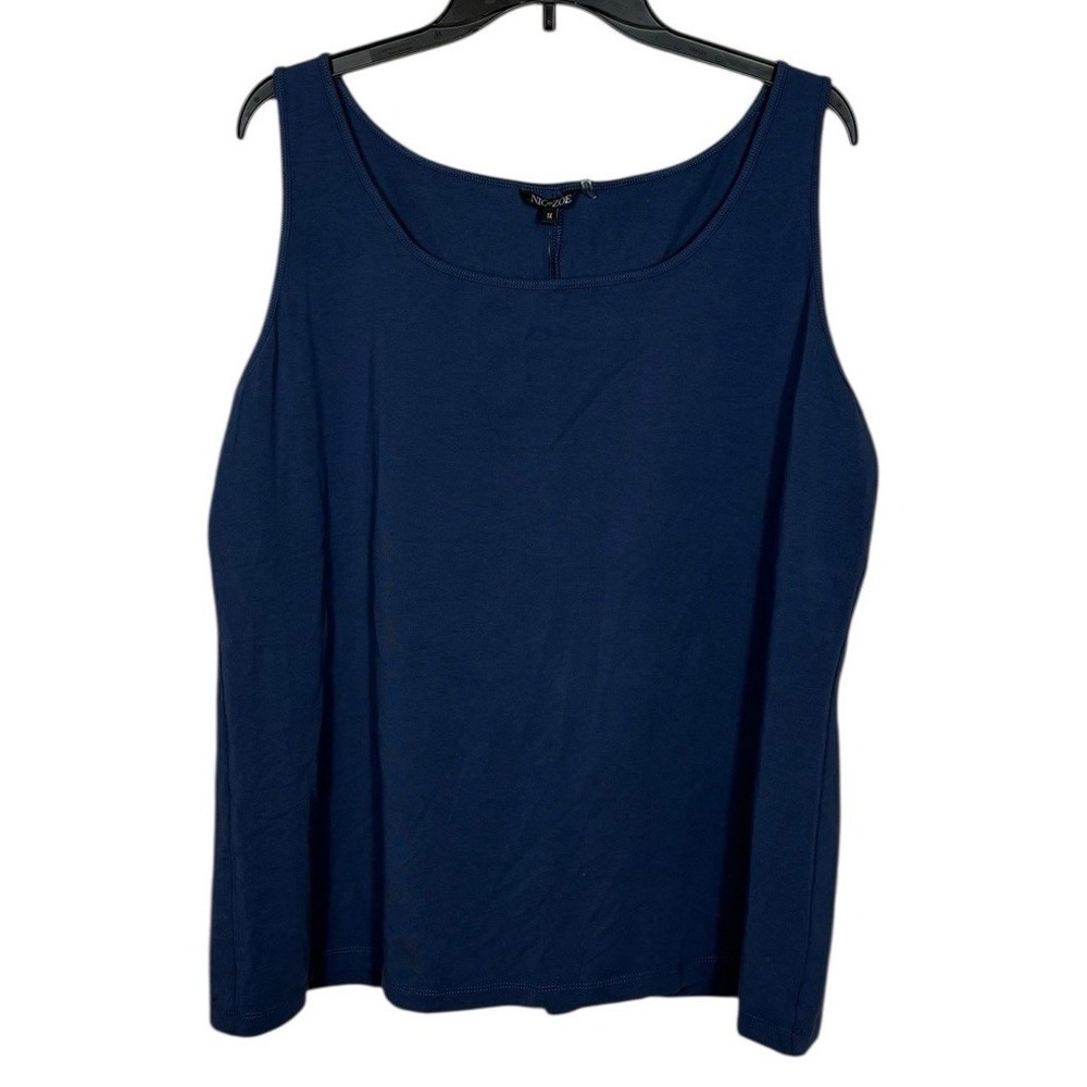 Nic + Zoe Navy Women's Tank Top Size 1X Capsule Minimalist Basics NEW